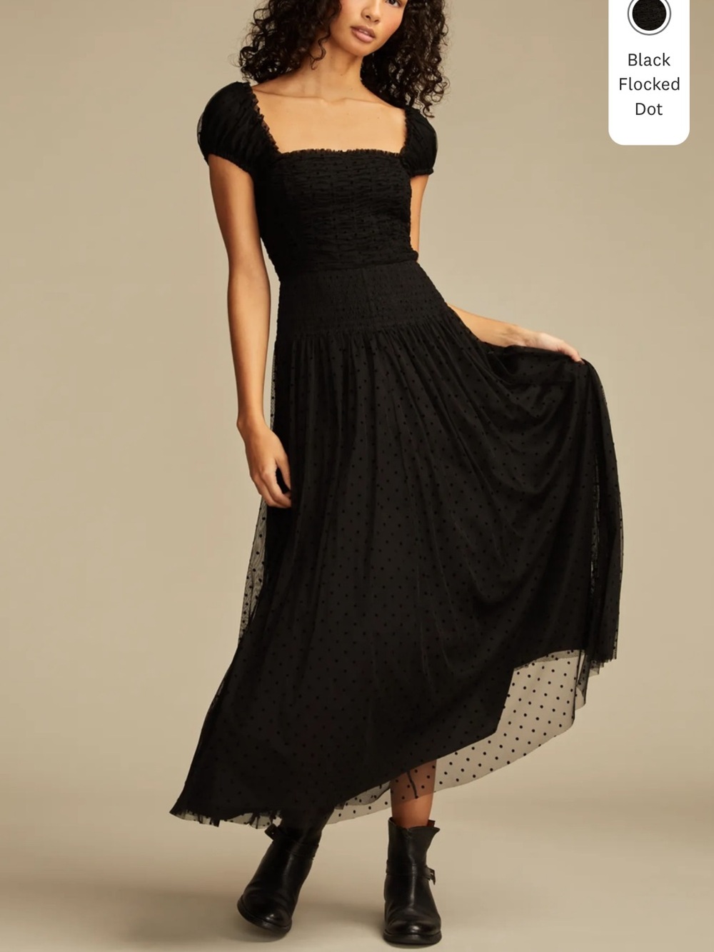 Lucky Brand Mesh Polka Dot Dress